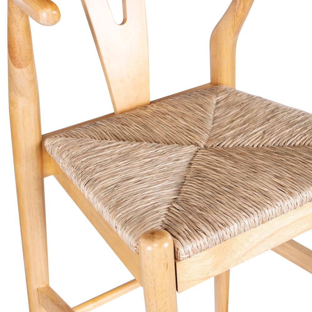 Wishbone Bar Height Kitchen Bar Stool - Natural Finish