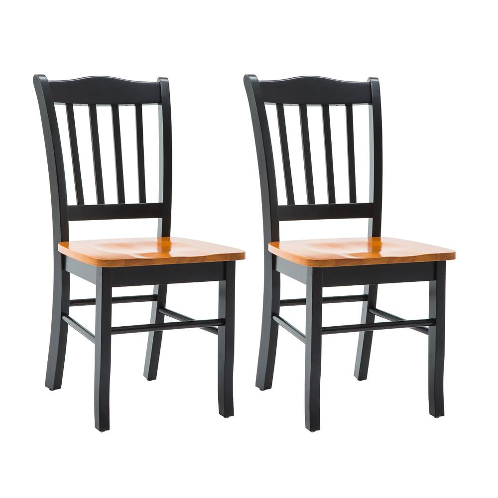 Shaker Dining Chairs, Set of 2 - Black/Oak