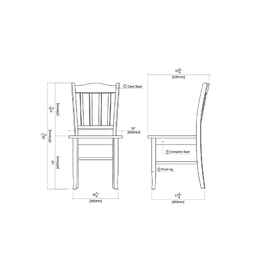 Shaker Dining Chairs, Set of 2 - Black/Oak