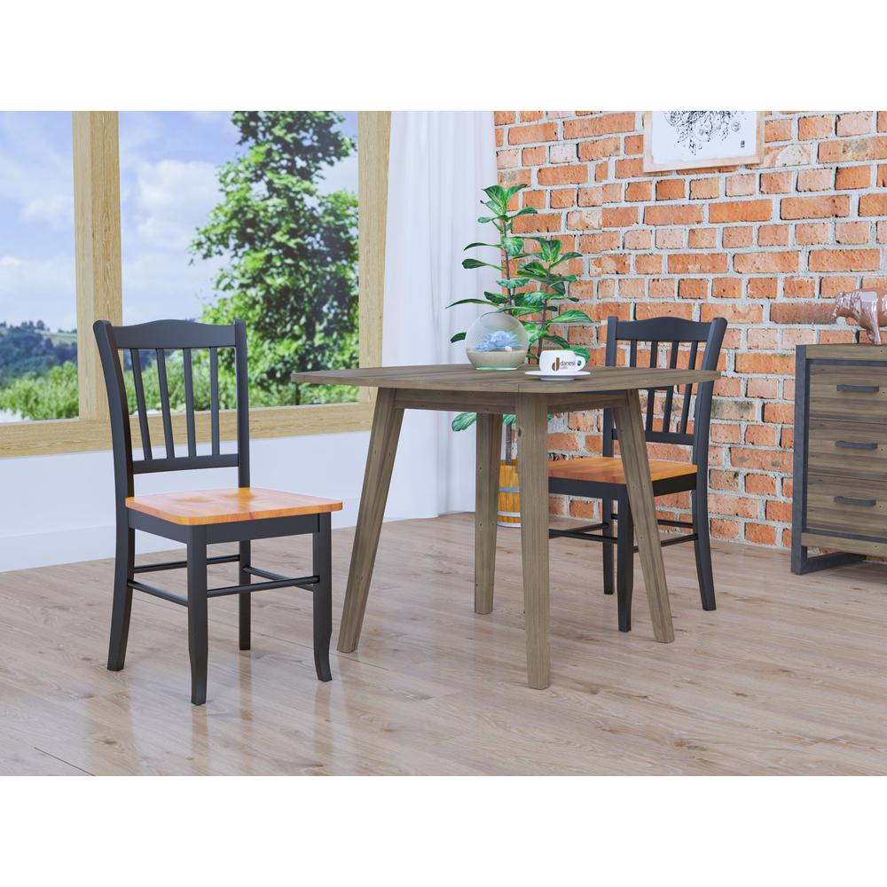 Shaker Dining Chairs, Set of 2 - Black/Oak