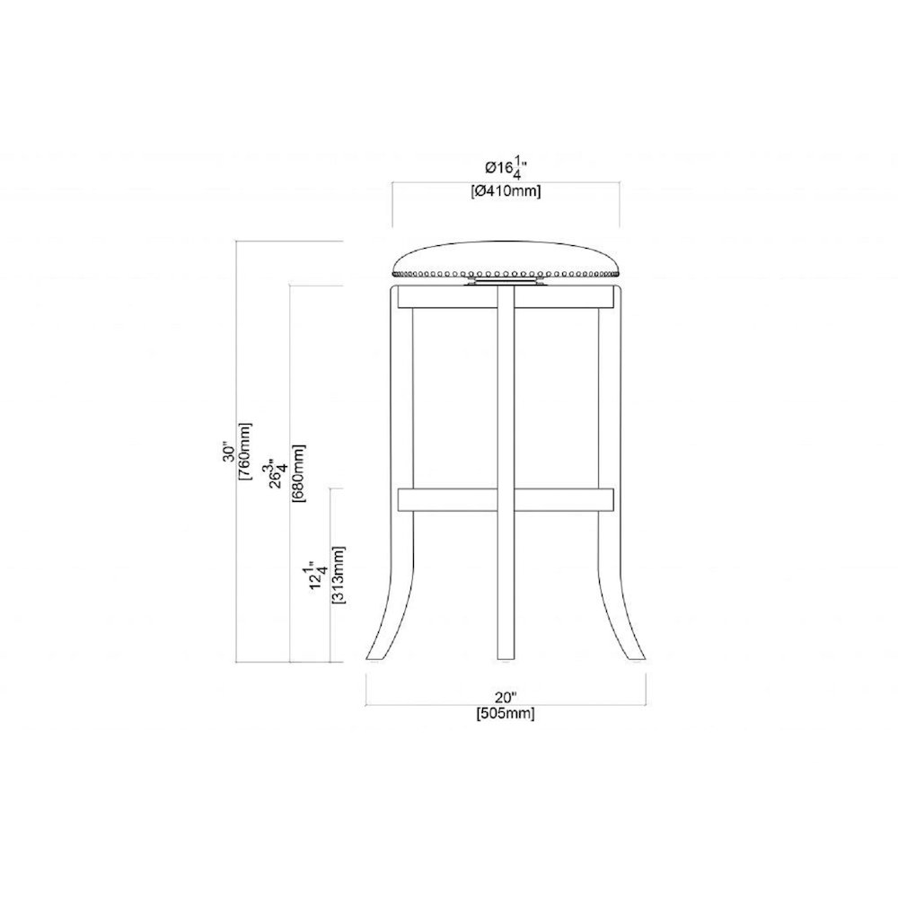 Cordova Swivel Bakckless Bar Stool - Cherry