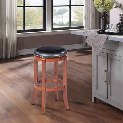 Cordova Swivel Bakckless Bar Stool - Cherry