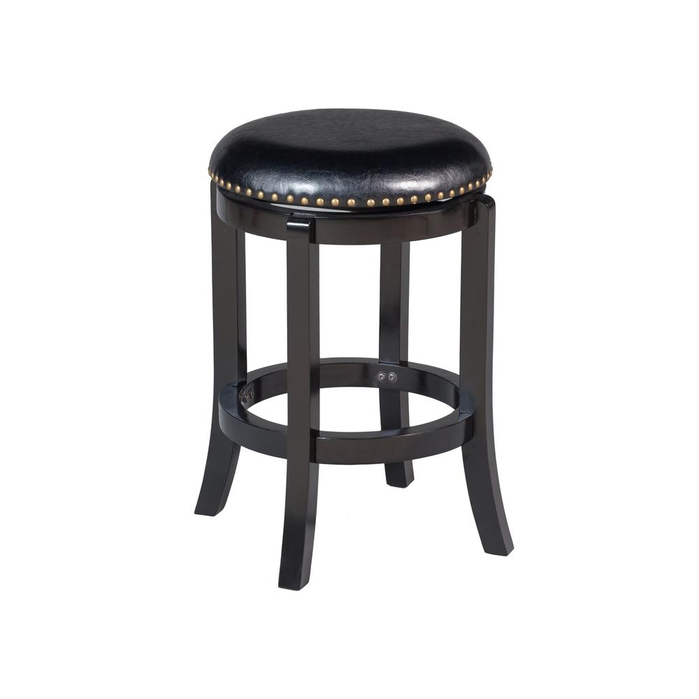 Cordova Swivel Backless Counter Stool - Black