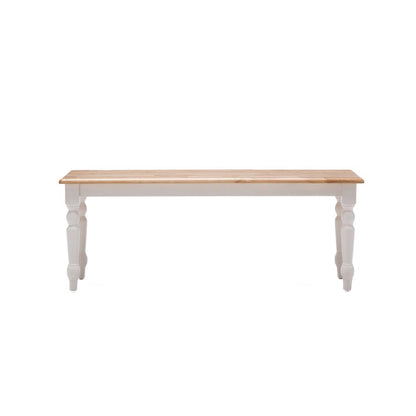 Windsor Farmhouse Dining Bench - Cream/Natural