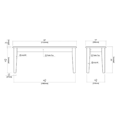Shaker Dining Bench - Black/Oak