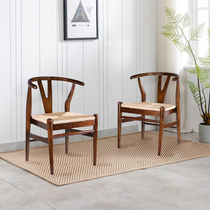 Wishbone Dining Chairs - Set of 2 - Cappuccino Finish