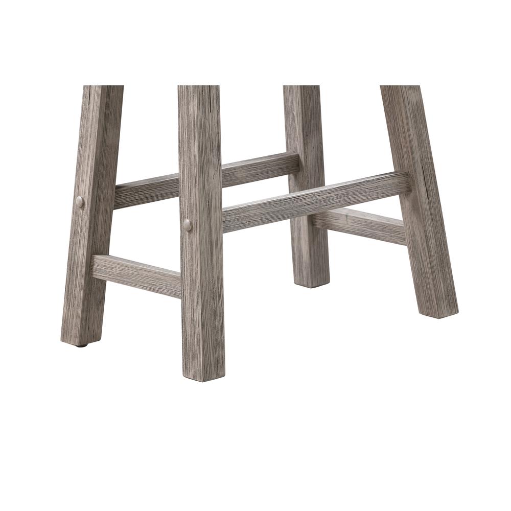 Sonoma Backless Saddle Bar Stools - Storm Gray Wire-Brush - Set of 2
