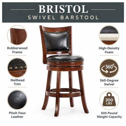 Bristol Swivel Counter Stool - Cherry
