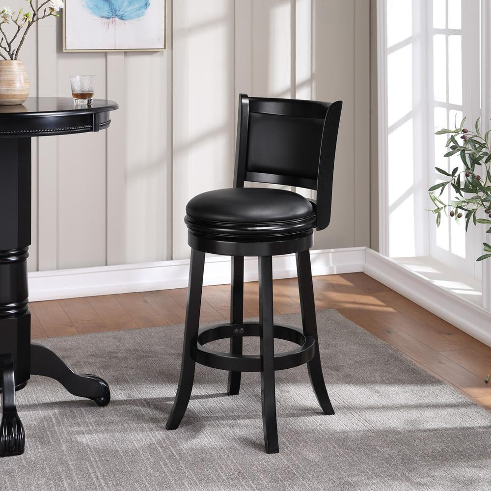 Augusta Swivel Bar Stool - Black