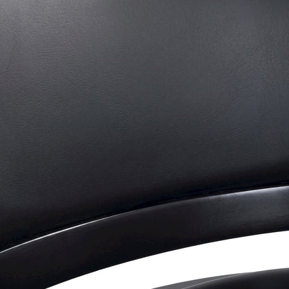 FurniFact Extra Tall Bar Stool with Swivel and Faux Leather Seat, Black