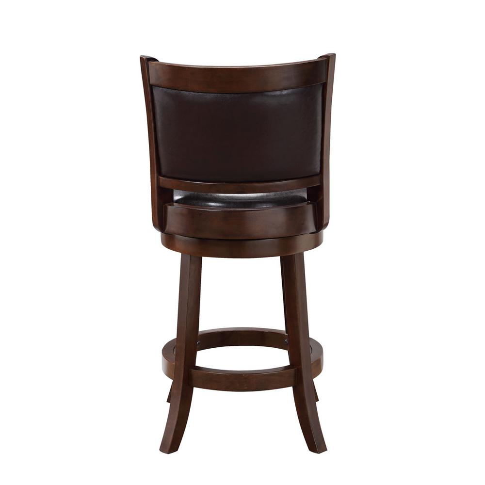 Augusta Swivel Counter Stool - Cappuccino/Dark Brown Faux Leather