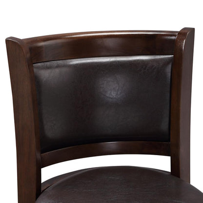 Augusta Swivel Counter Stool - Cappuccino/Dark Brown Faux Leather