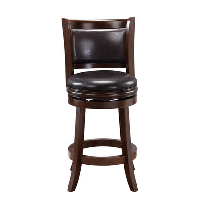 Augusta Swivel Counter Stool - Cappuccino/Dark Brown Faux Leather