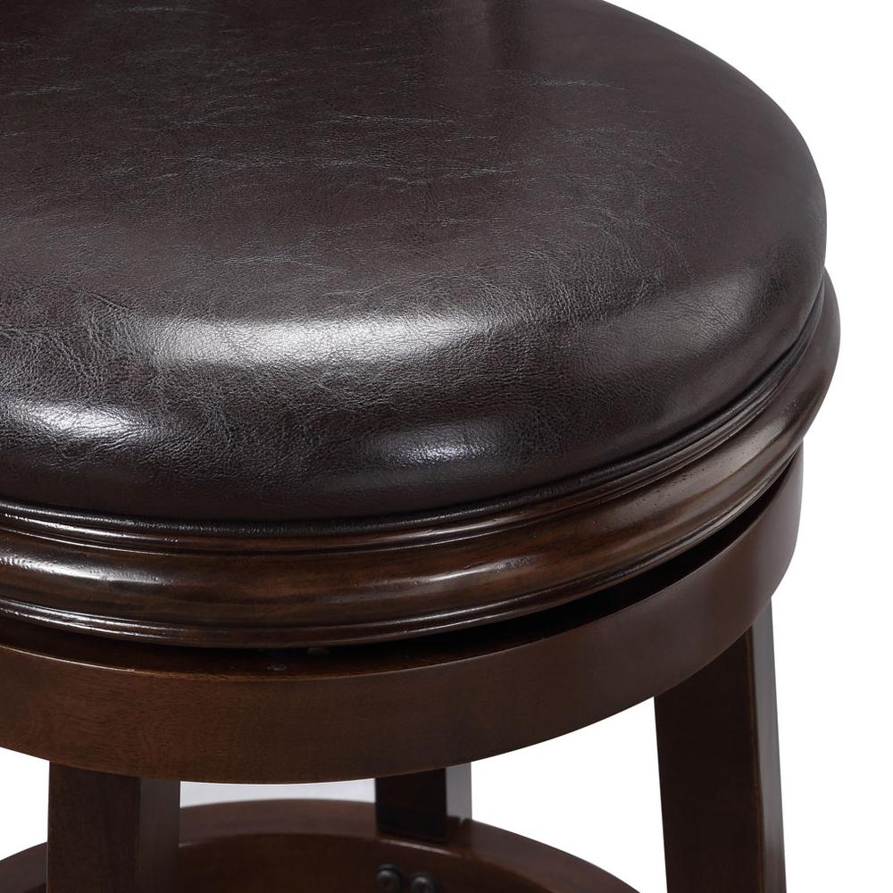 Augusta Swivel Counter Stool - Cappuccino/Dark Brown Faux Leather