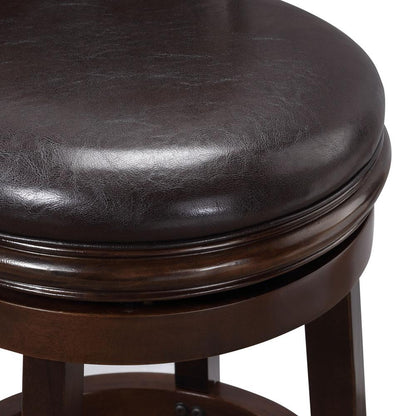 Augusta Swivel Counter Stool - Cappuccino/Dark Brown Faux Leather