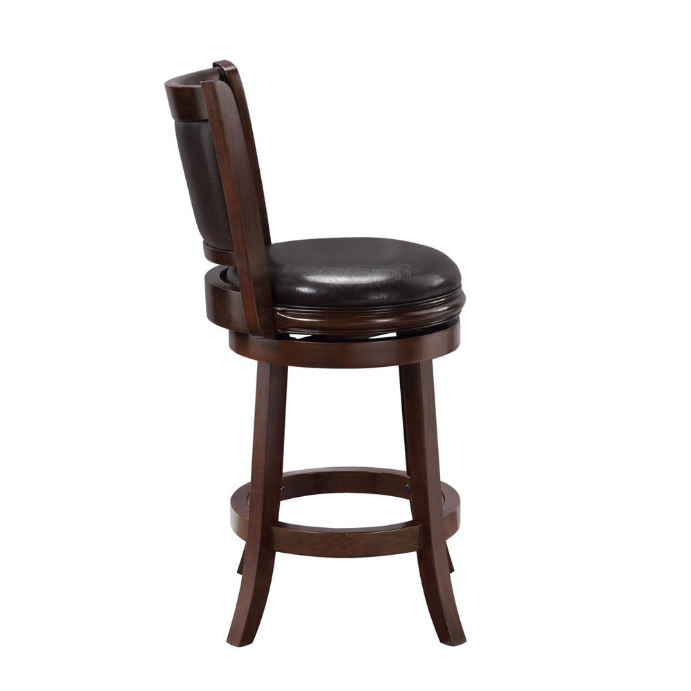 Augusta Swivel Counter Stool - Cappuccino/Dark Brown Faux Leather