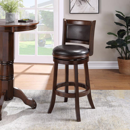 Augusta Swivel Bar Stool - Cappuccino/Dark Brown