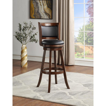 FurniFact Extra Tall Bar Stool with Swivel Seat and Faux Leather, Black
