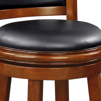 FurniFact Extra Tall Bar Stool with Swivel Seat and Rubberwood Frame, Black