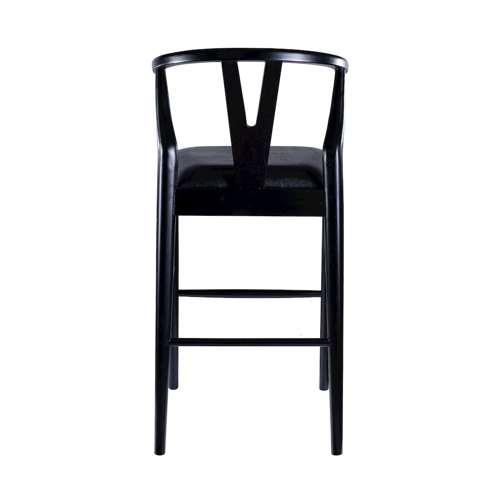 Wishbone Bar Height  Kitchen Bar Stool - Black Finish