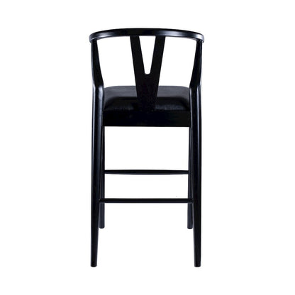 Wishbone Bar Height  Kitchen Bar Stool - Black Finish