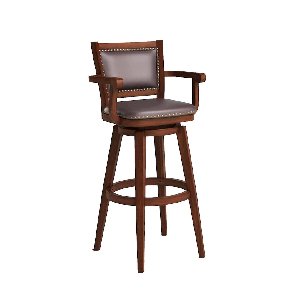 Broadmoor Extra Tall Swivel Bar Stool With Arms - Cappuccino