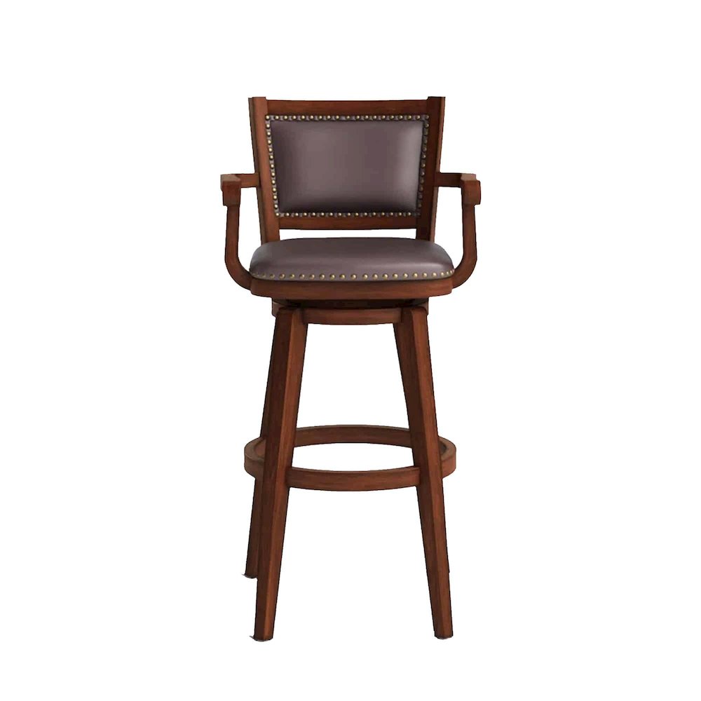 Broadmoor Extra Tall Swivel Bar Stool With Arms - Cappuccino