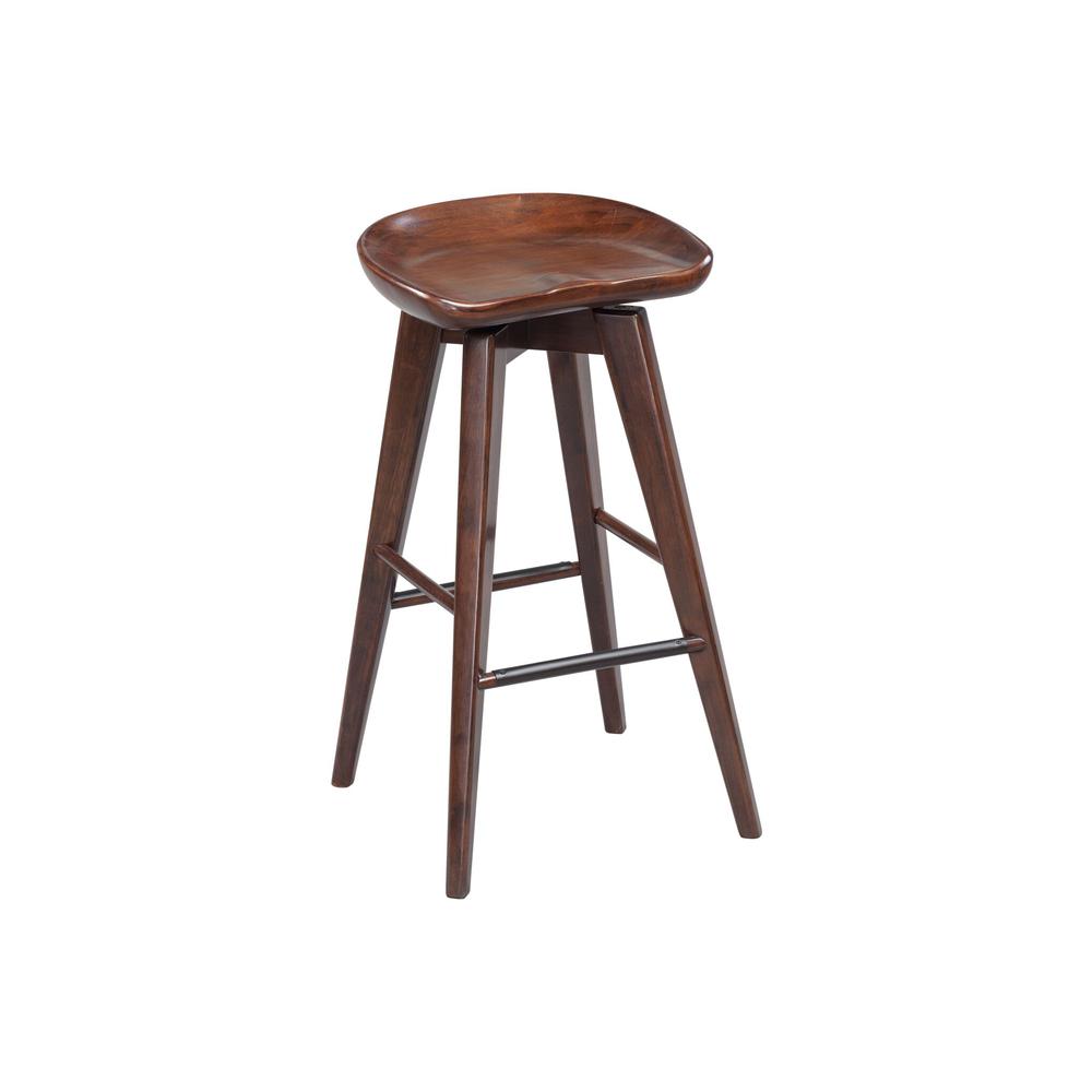 Bali Backless Swivel Bar Stool, Cappuccino