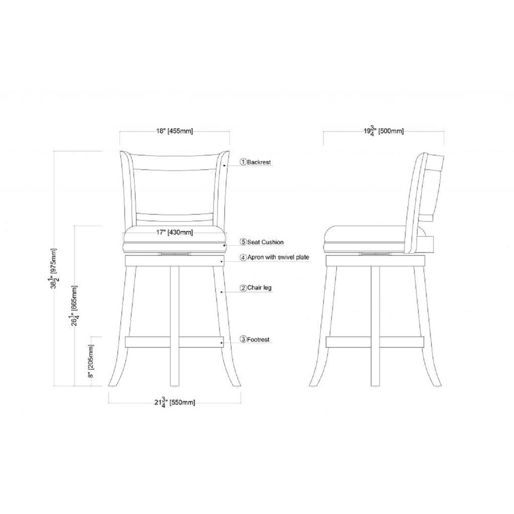 Augusta 26" Swivel Counter Stool - Distressed Sandrift