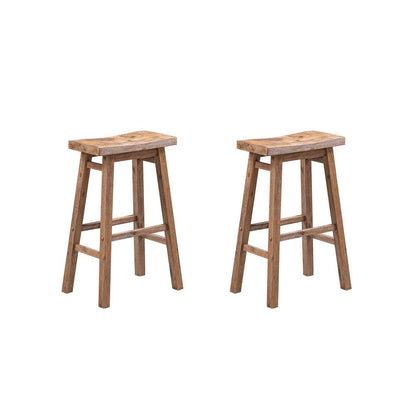 Sonoma Backless Saddle Bar Stools - Barnwood Wire-Brush - Set of 2