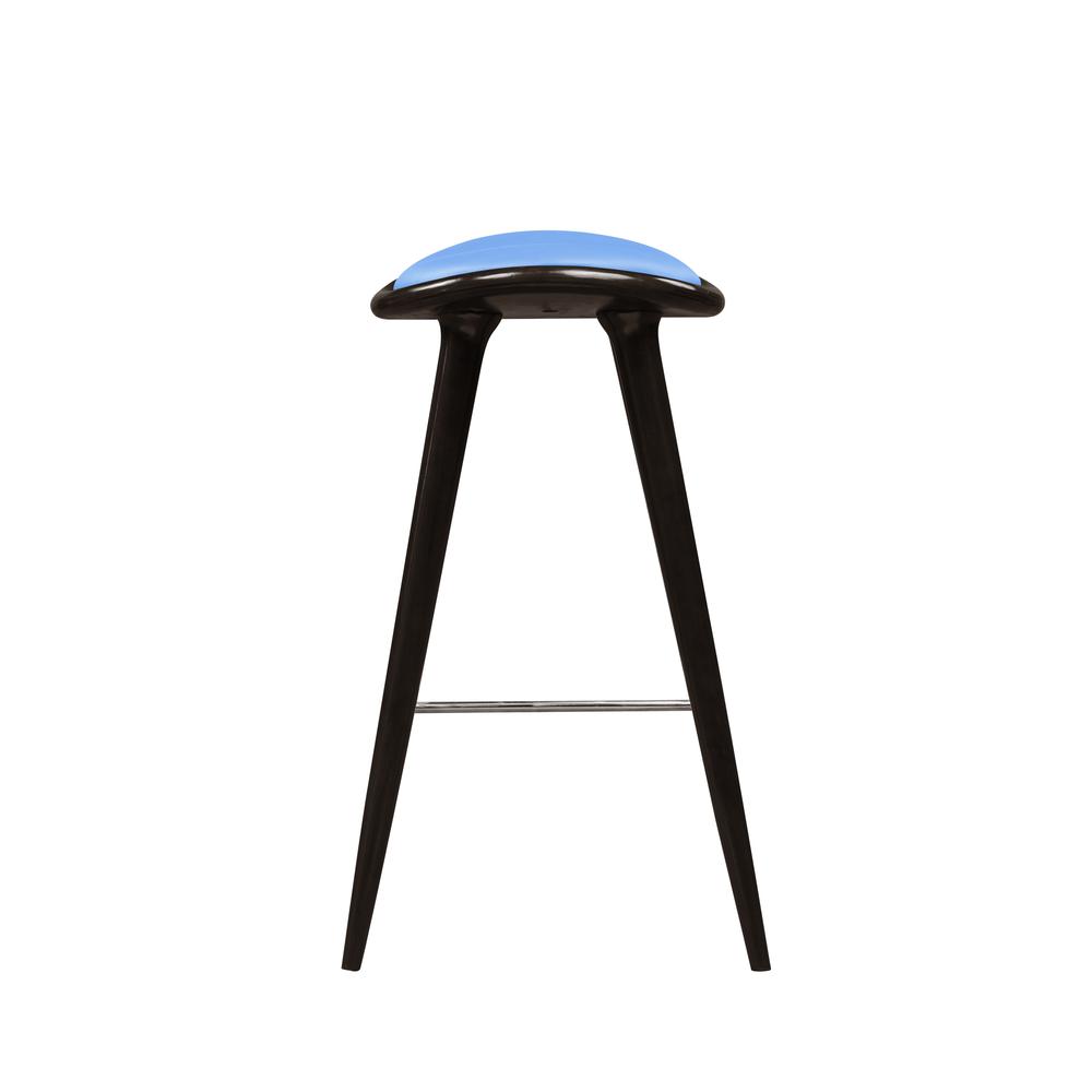 Lucio Oval Backless Bar Stool - Cappuccino/Blue
