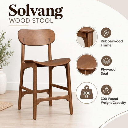 Solvang Wood Counter Stool - Brown Ale Finish