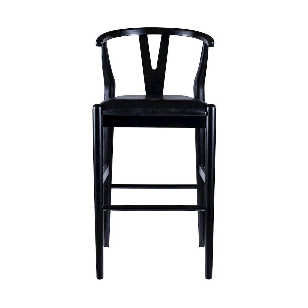 Wishbone Bar Height  Kitchen Bar Stool - Black Finish