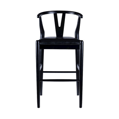 Wishbone Bar Height  Kitchen Bar Stool - Black Finish