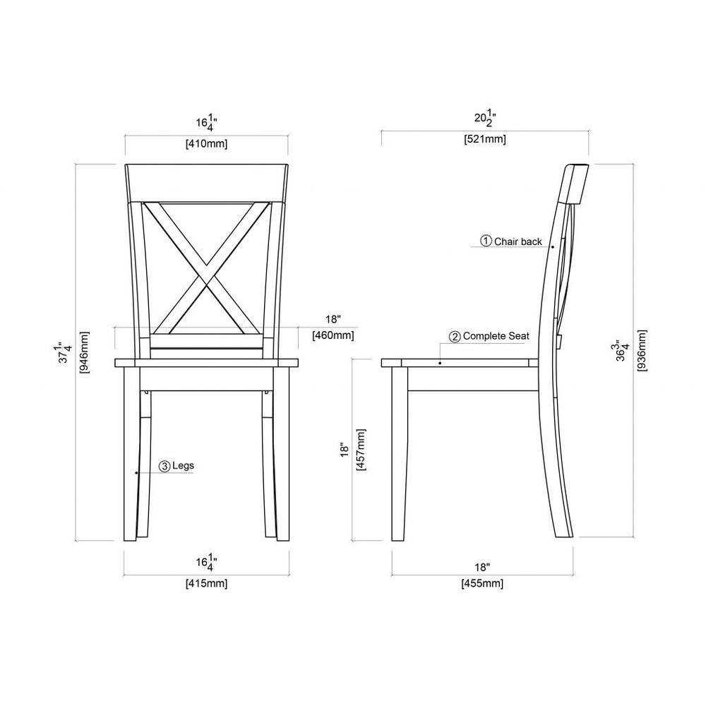 Jamestown Dining Chair - Set of 2 - Antique White