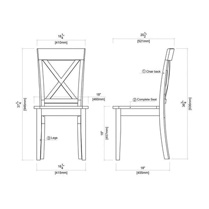 Jamestown Dining Chair - Set of 2 - Antique White