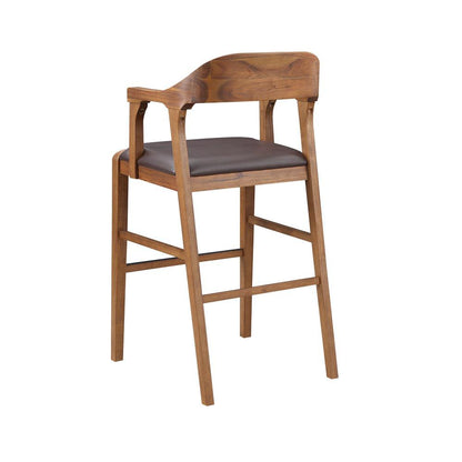 Rasmus Wood Bar Stool - Chestnut Wire-Brush Finish