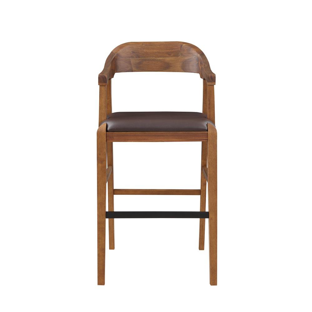 Rasmus Wood Bar Stool - Chestnut Wire-Brush Finish
