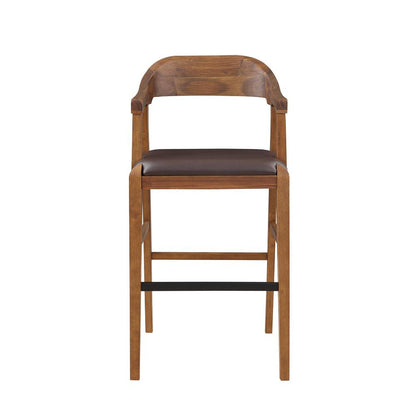 Rasmus Wood Bar Stool - Chestnut Wire-Brush Finish