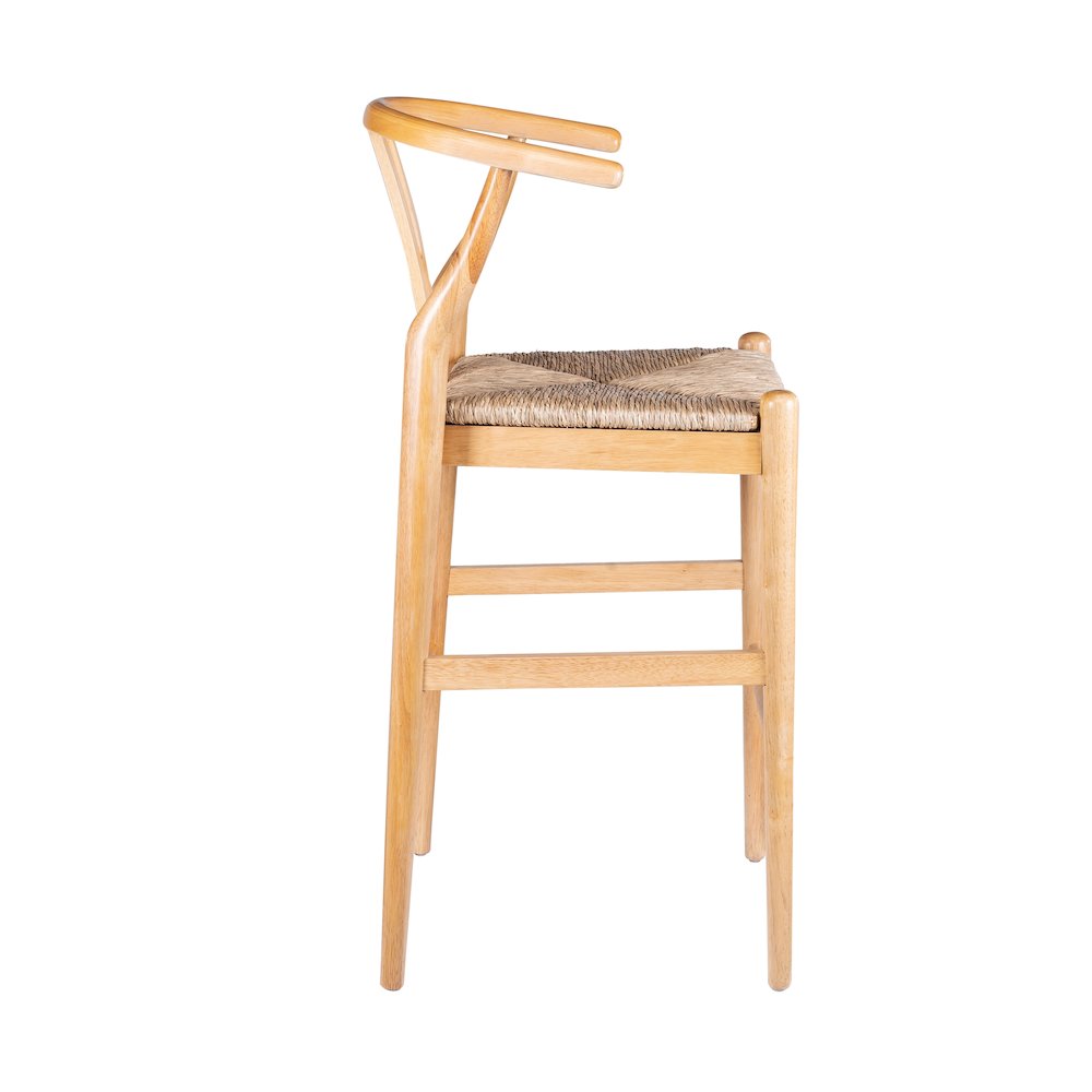 Wishbone Bar Height Kitchen Bar Stool - Natural Finish