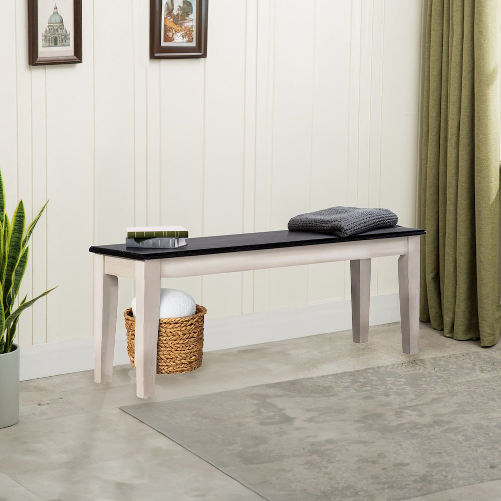 Shaker Dining Bench - European Black Ash/Antique White