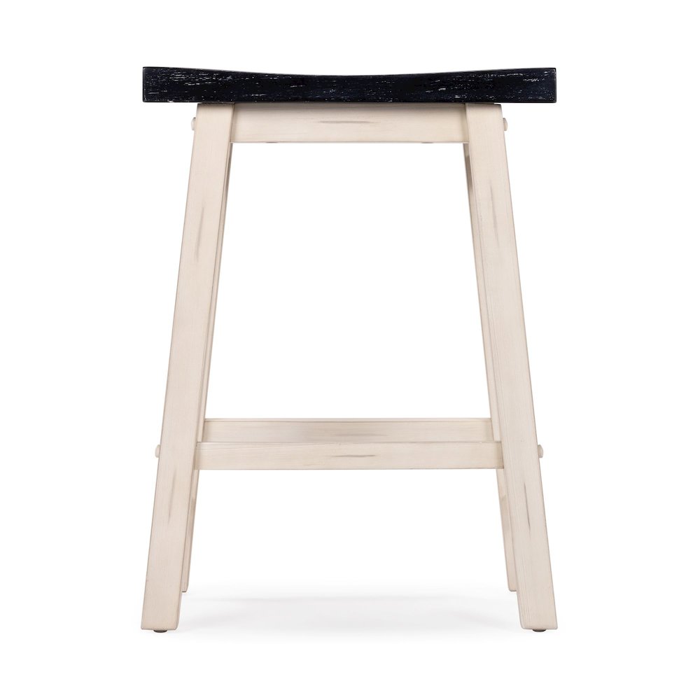 Sonoma Backless Saddle Counter Stool - European Black/Antique White