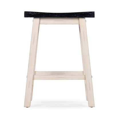 Sonoma Backless Saddle Counter Stool - European Black/Antique White
