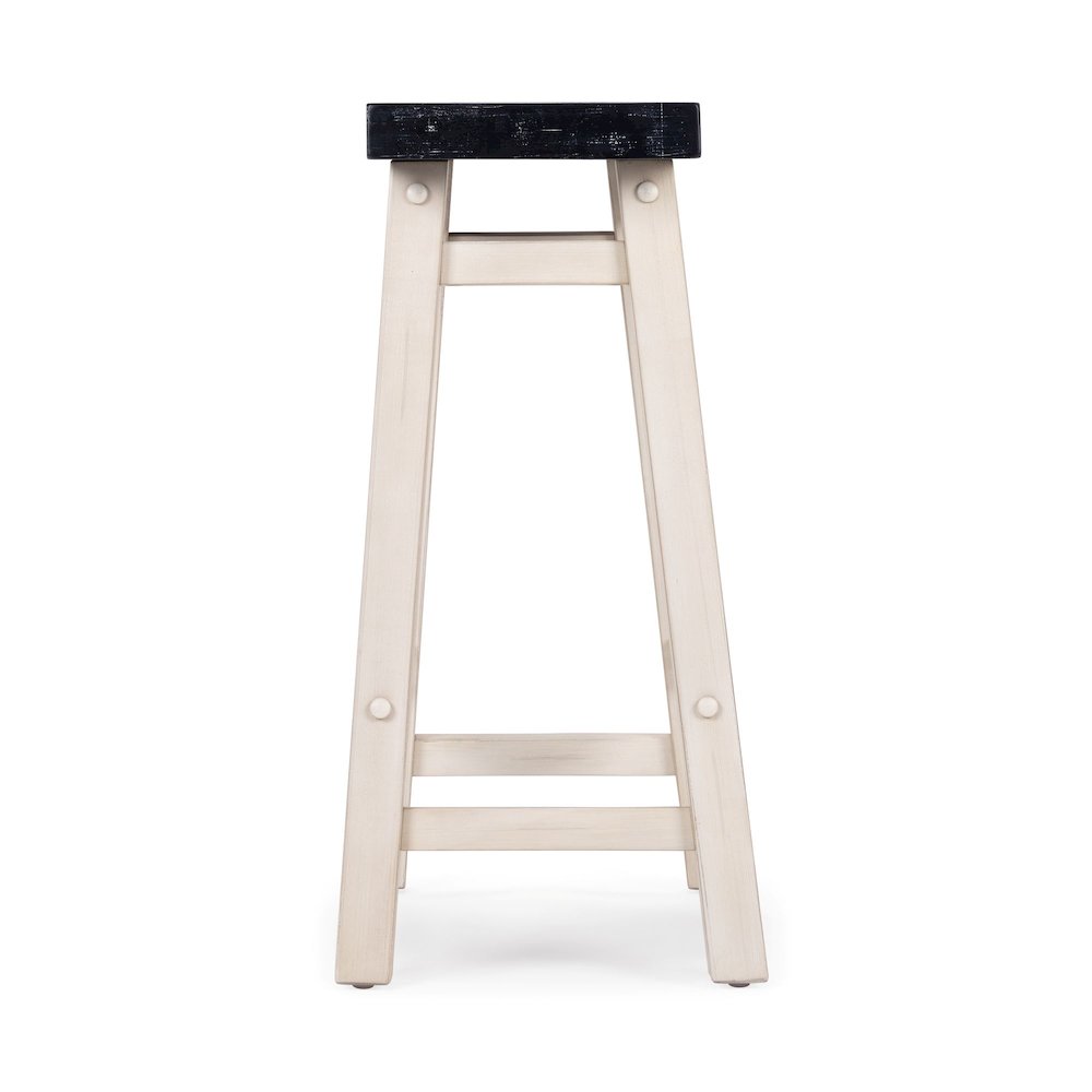 Sonoma Backless Saddle Counter Stool - European Black/Antique White