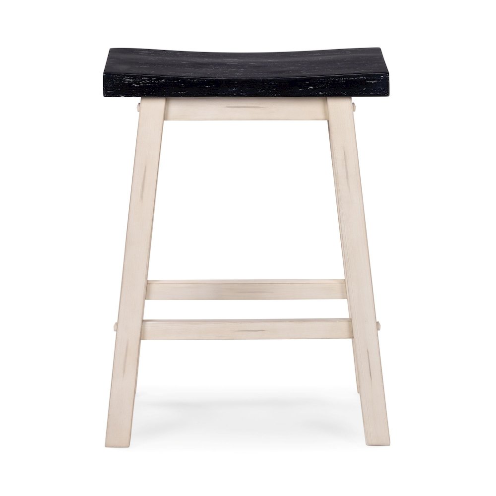 Sonoma Backless Saddle Counter Stool - European Black/Antique White