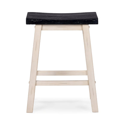 Sonoma Backless Saddle Counter Stool - European Black/Antique White