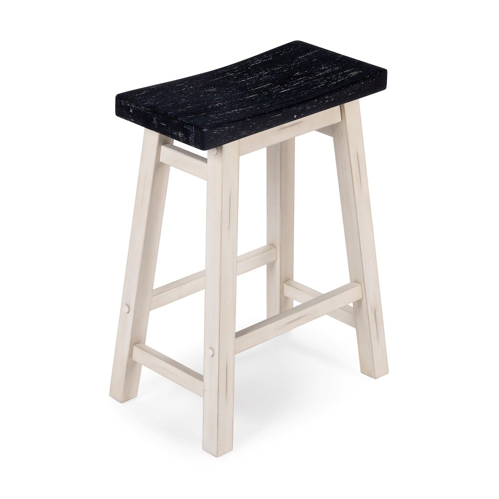 Sonoma Backless Saddle Counter Stool - European Black/Antique White