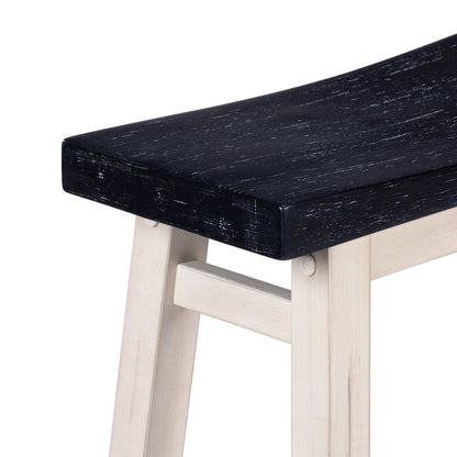 Sonoma Backless Saddle Counter Stool - European Black/Antique White