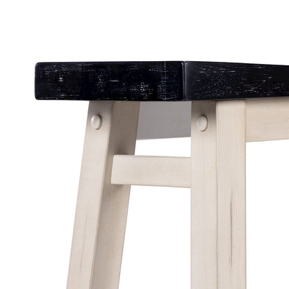 Sonoma Backless Saddle Counter Stool - European Black/Antique White