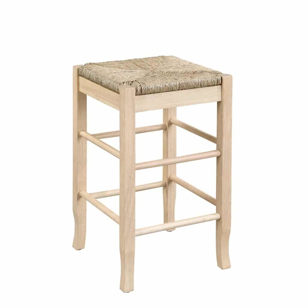 Square Rush Backless Counter Stool - Blonde Oak